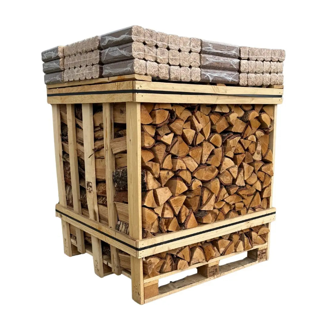 Large Kiln Dried Firewood Crate & Fire Log Bundle
