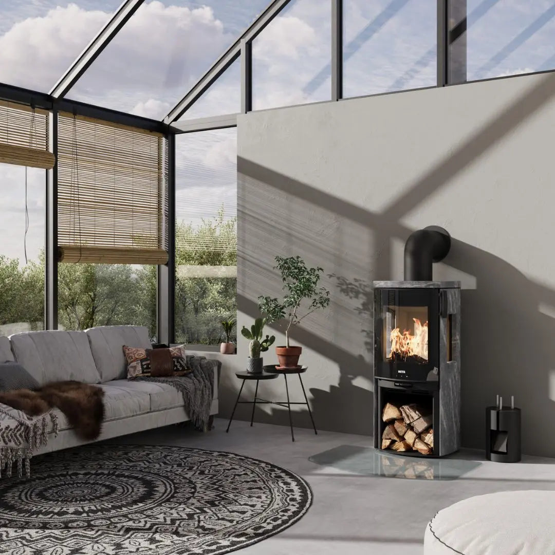 HETA Icon-Line Moderna Side Glass Wood Burning Stove - 6.2 kW