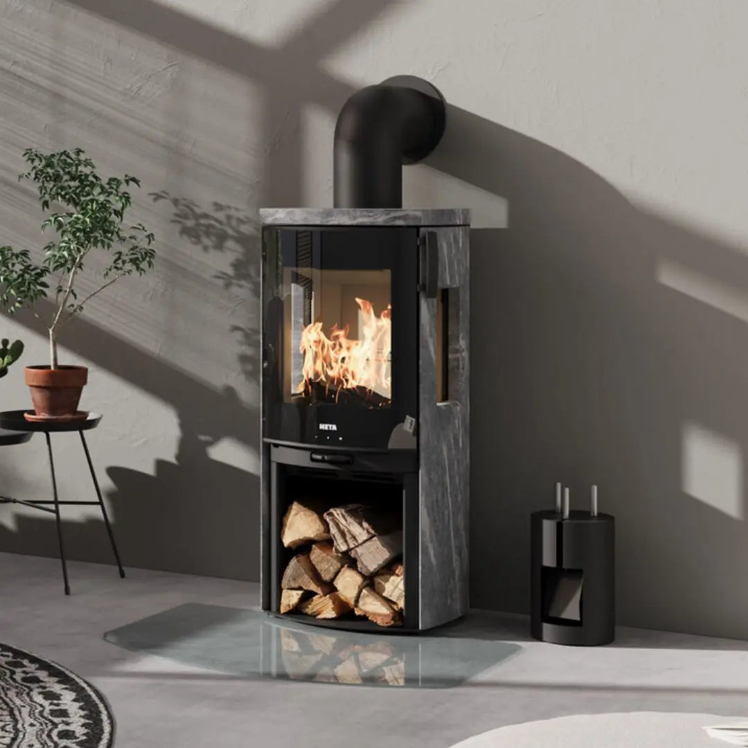 HETA Icon-Line Moderna Side Glass Wood Burning Stove - 6.2 kW