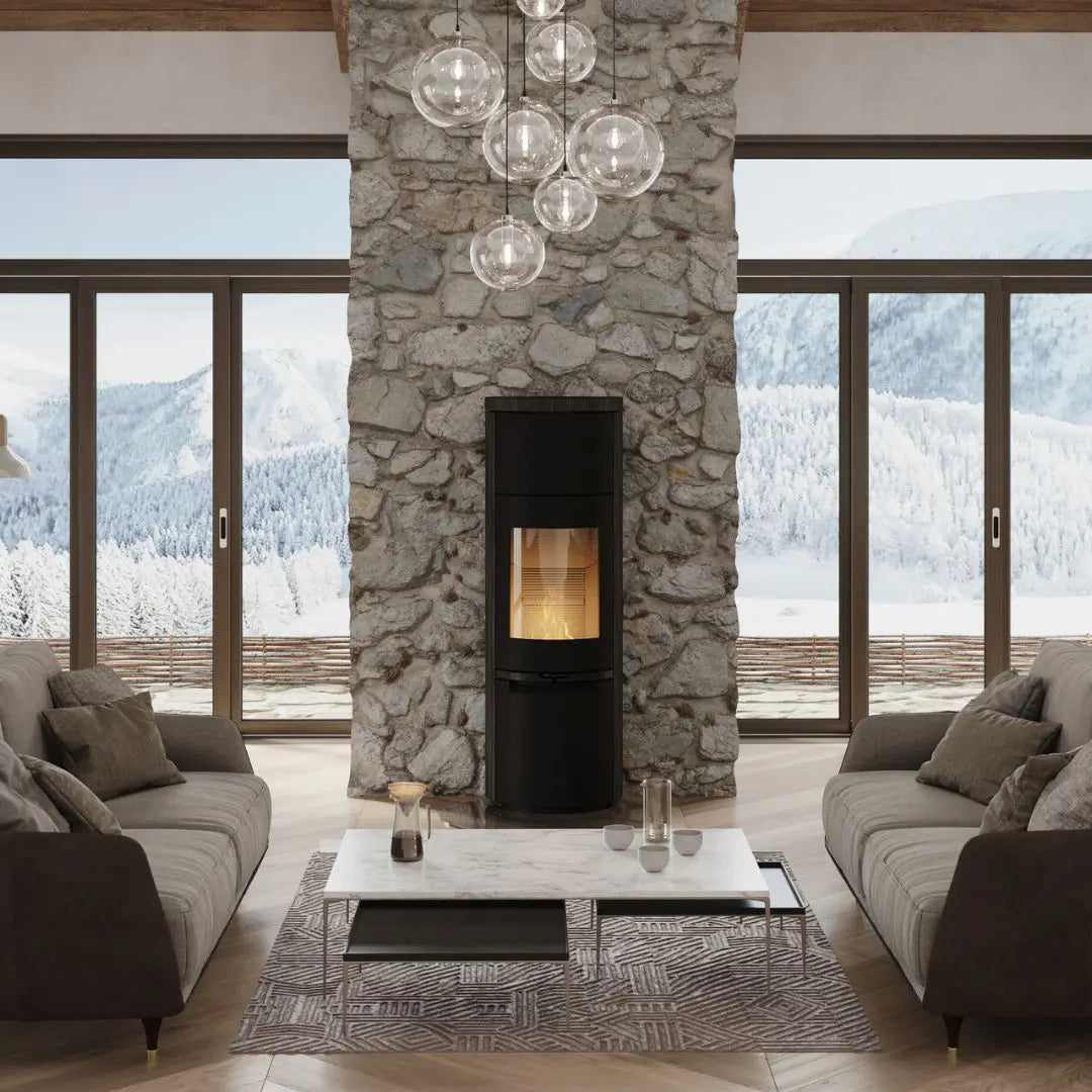 HETA Scan-Line 900S Therma Stone Wood Burning Stove - 6.8 kW