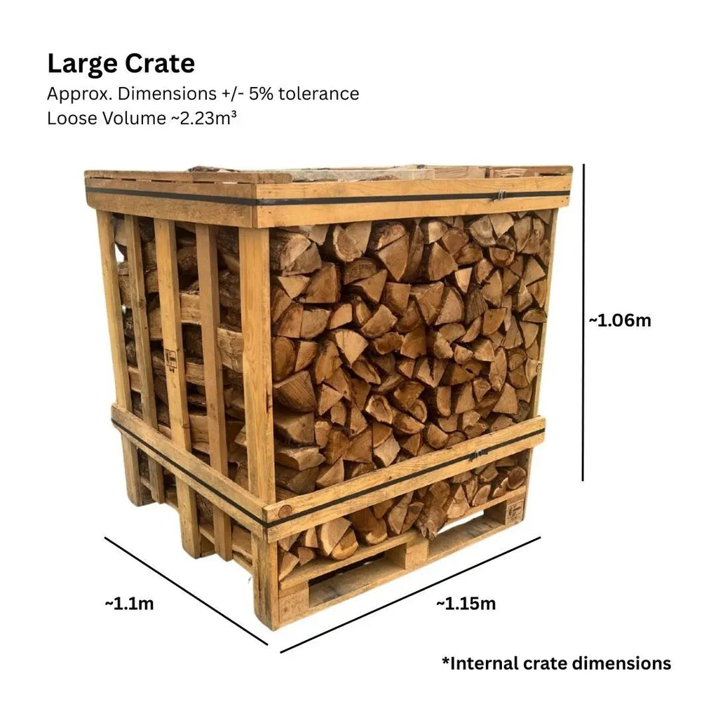 Large Kiln Dried Oak Firewood Crate