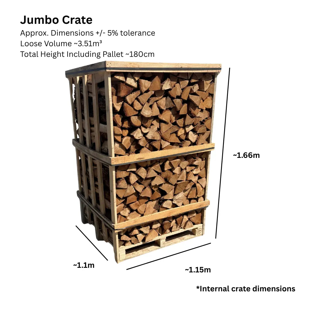 Jumbo Kiln Dried Oak Firewood Crate