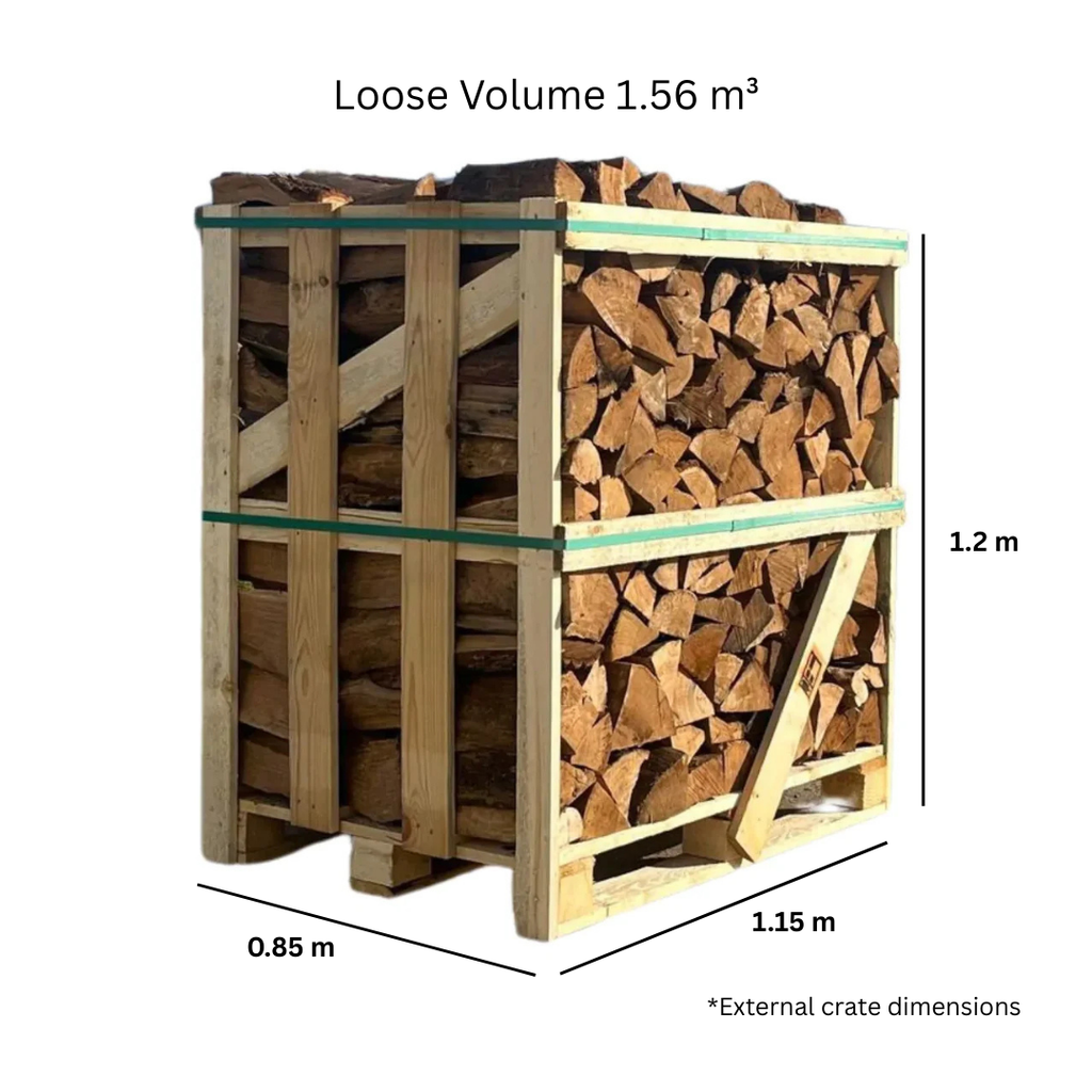 Standard Kiln Dried Oak Firewood Crate - Small Logs