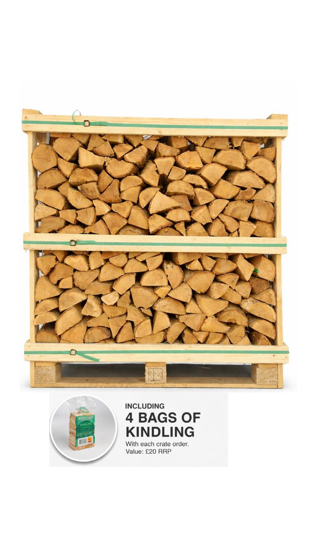 Premium Kiln Dried Oak Logs (Standard Crate) Including Kindling