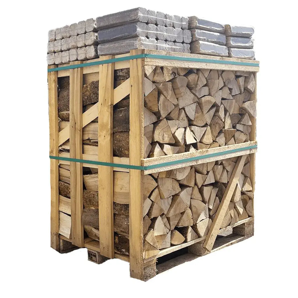 Standard Kiln Dried Firewood Crate & Fire Log Bundle